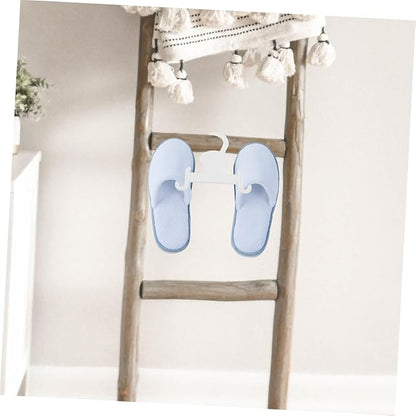 GLEAVI 10Pcs White Plastic Shoe Display Hooks for Slippers Sandals Sneakers Space-Saving Hanging Organizer for Home Retail Supermarkets and Minimalist Shoe Holders for Clean Storage