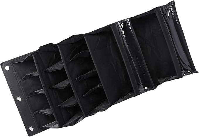 Over The Door Shoe Organizer | Breathable 600D Oxford Fabric Hanging Storage | Space Saving Shoe Rack for Closet/Bathroom/Dorm | Multi Purpose Door Organizer with 3 Hooks (Black)