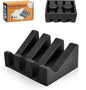Self Draining Silicone Soap Dish with Suction Cups - Non-Slip Bar Soap Holder for Shower & Kitchen, Waterfall Tray Keeps Soap Dry, Easy Clean, Extends Soap Life (Black, 1 Pack)