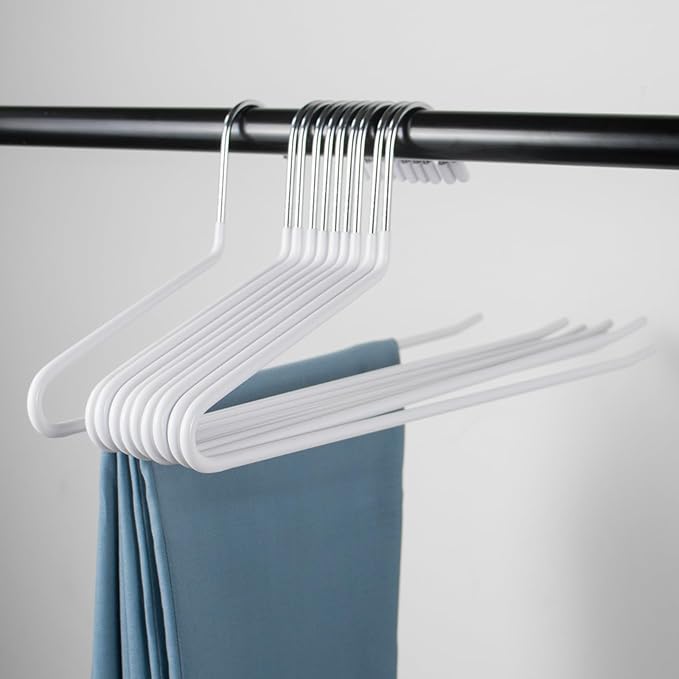Pants Hangers 30 Pack Non Slip,Trouser/Blanket/Jeans Hangers for Closet Space Saving,Open Ended Pants Hanger Strong Durable (White)