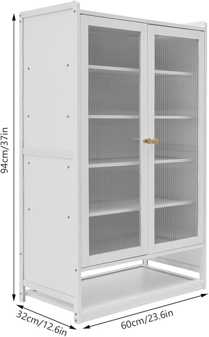 7-Tier Shoe Rack Organizer for Closet - Shoe Shelf - Stackable with Door - Easy Assembly, LARGE