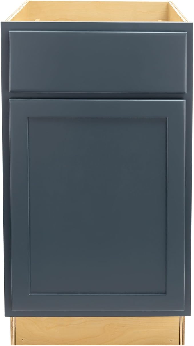Quicklock RTA (Ready-to-Assemble) | Base Kitchen Cabinets - Shaker Style | Made in America (Needlepoint Navy, 18" Wx34.5 Hx24 D Base)