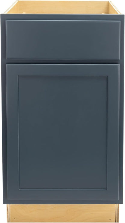 Quicklock RTA (Ready-to-Assemble) | Base Kitchen Cabinets - Shaker Style | Made in America (Needlepoint Navy, 18" Wx34.5 Hx24 D Base)
