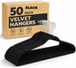 Velvet Clothing Hangers, Non Slip Ultra Slim Space Saving Design, 360 Degree Swivel Hook, Heavy Duty for Suits Coats Pants Dresses, 50 Pack Black