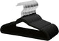 ManGotree 14 Inch Kids Velvet Hangers for Closet, Ultra-Thin Space Saving Children's Clothes Hangers, Non-Slip Felt Toddler Hanger for Youth's Clothes (32 Pack, Black)