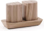 Radicaln Marble Salt & Pepper Shakers Set 2.5" Natural Brown Modern Kitchen Essentials for Cooking and Dining, Stone Spice Holder & Saleros for Black Pepper, Pink Salt