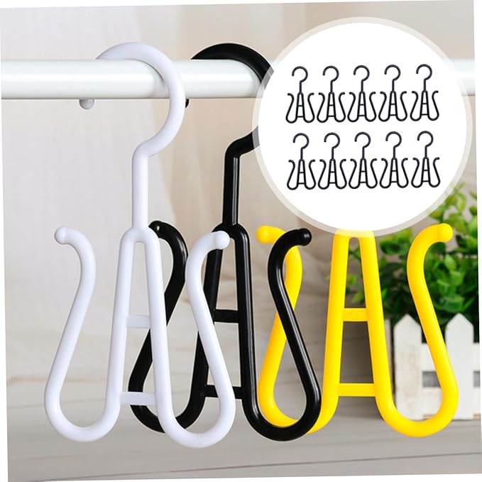IMIKEYA 10pcs Plastic Shoes Hanger Shoe Organizer Rack Slippers Drying Organizer Hook Storage Rack Garage Closet Hangers Space Saver Double Hook Design Easy to Hang