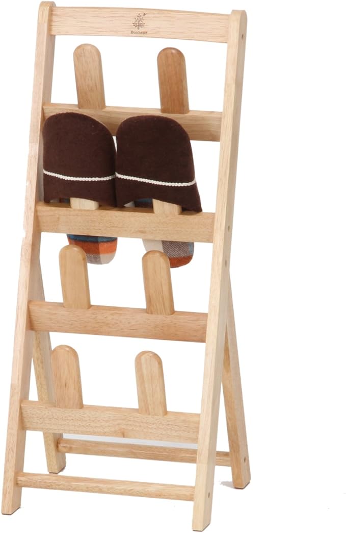 Fuji Boeki 10470 Bonheur Slipper Rack, Slipper Storage, For 4 Pairs, Width 10.8 x Depth 9.1 x Height 25.4 inches (27.5 x 23 x 64.5 cm),