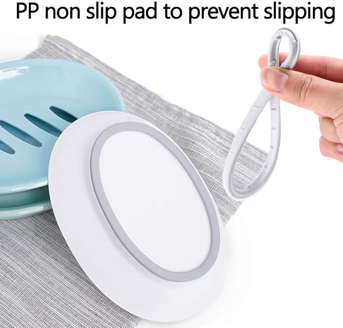 WYOK 2-Pack Soap Dish with Drain Plastic Sponge Holder Easy Cleaning Soap Saver Tray Caddy Keep Dry Stop Mushy for Shower Bathroom Kitchen(Grey)