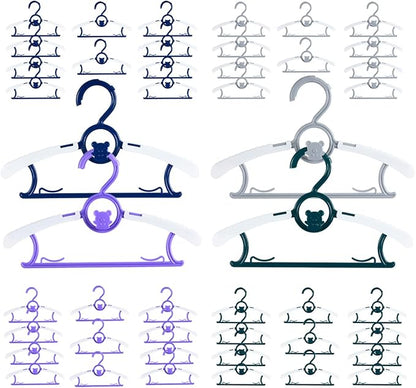 Baby Hangers for Nursery Closet 40 Pack Plastic Kids Clothes Hanger Space Saving Non Slip Extendable Toddler 11-14” Adjustable Hangers Heavy Duty Clothing Infant Hanger Bulk, Mixed Color for Boys