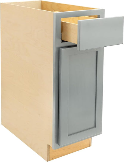 Quicklock RTA (Ready-to-Assemble) | Base Kitchen Cabinets - Shaker Style | Made in America (Magnetic Gray, 15" Wx34.5 Hx24 D Base)