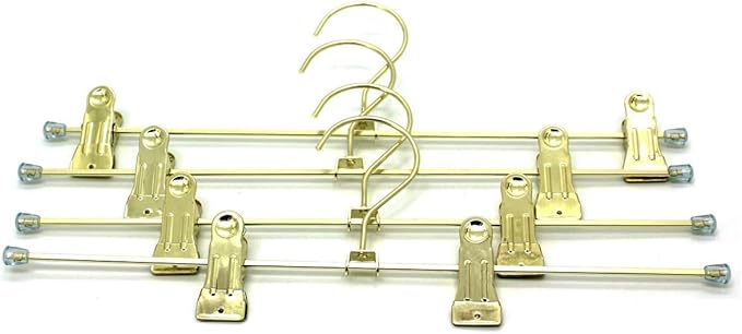 30Pack KOOBAY 13.7" Gold Metal Heavy Duty Clips Pants Hangers Trousers with Swivel Hook