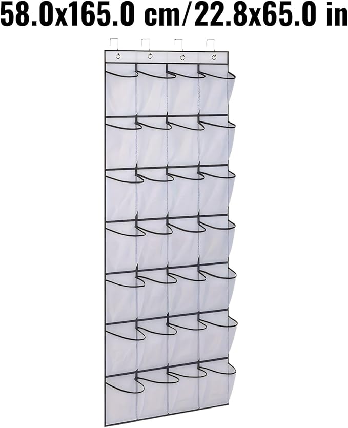 Over the Door Shoe Organizer for Bedroom Door with Multiple Pockets - Hanging Shoe Storage Bag Caddy