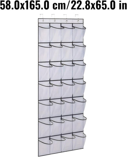 Over the Door Shoe Organizer for Bedroom Door with Multiple Pockets - Hanging Shoe Storage Bag Caddy