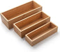 3Pcs Bamboo Bathroom Tray, Bathroom Organizer, Wooden Basket Tray for Counter Toilet Tank Top, Home Decor Wood Box for Toilet Paper Storage