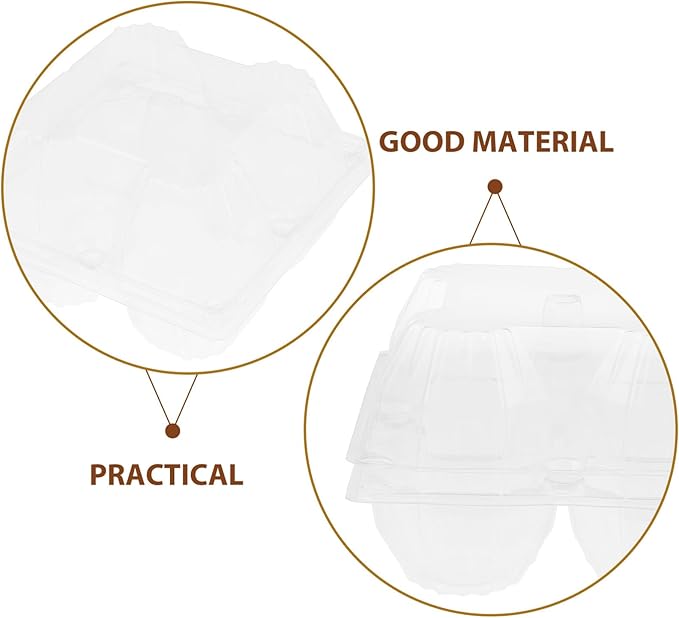DOITOOL Clear Plastic Goose Egg Packaging Box 2-Slot Egg Holder for Jumbo Eggs Food Storage Container 5.7 X 5.7 X 3.74 Inches Portable Carton Organizer