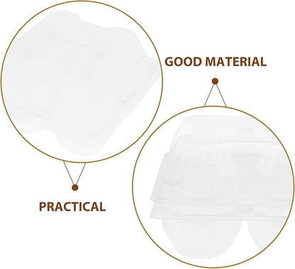 DOITOOL Clear Plastic Goose Egg Packaging Box 2-Slot Egg Holder for Jumbo Eggs Food Storage Container 5.7 X 5.7 X 3.74 Inches Portable Carton Organizer