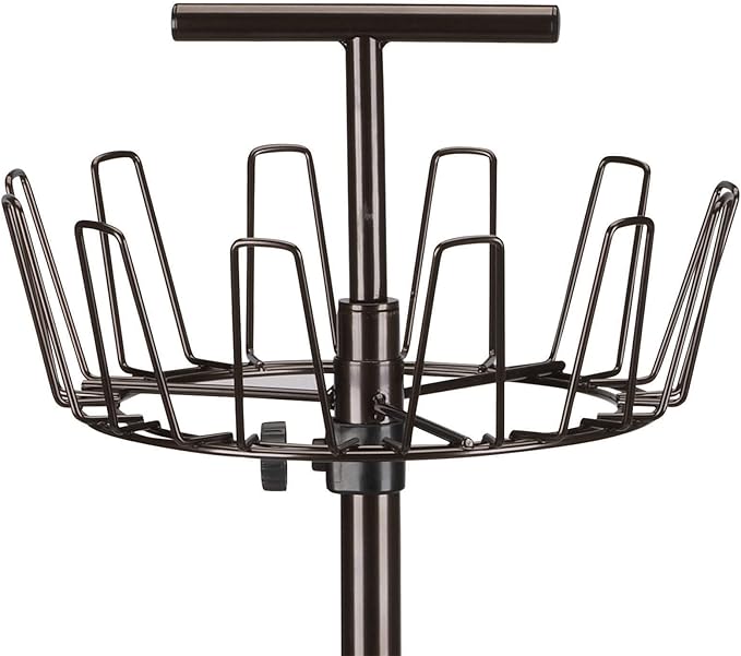 Household Essentials 2138 Three-Tier Adjustable Revolving Shoe Rack | Bronze