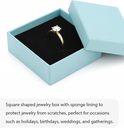 Rocutus Jewelry Gift Boxes for Necklace, Earring, Ring - Cotton Filled Cardboard Paper Jewelry Box Gift Cases for Wedding, 12 Pack Engagement, Gift Packaging, Luxury Jewelry Box, Ring Box (Blue)