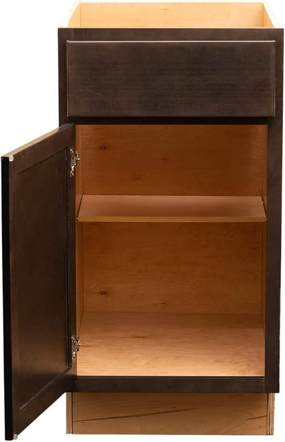 Quicklock RTA (Ready-to-Assemble) | Base Kitchen Cabinets - Shaker Style | Made in America (Espresso Stain, 21" Wx34.5 Hx24 D Base)