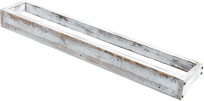 MyGift 30 Inch Shabby White Washed Solid Wood Wall Mounted Shoe Hanger Storage Rack, Hanging Shoes Organizer Shelf for Closet Mudroom Entryway, Set of 2 Holds 6 Pairs