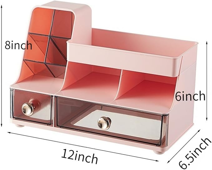 Makeup Organizer with Drawers for Vanity,Bathroom Countertop Organizer with Brushes Holder,Skincare Storage Organizer,Perfect Cosmetic Display Case for Your Beauty Essential