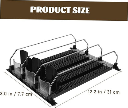 LIFKOME 3pcs Beverage Organizer for Refrigerator Self-pushing Drink Dispenser Soda Holder for Efficient Storage Kitchen Pantry Supermarkets