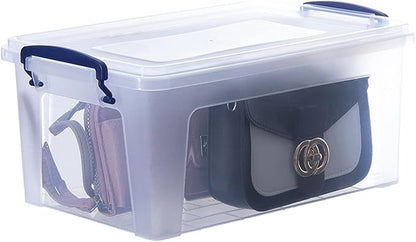 Superio Small Storage Bins with Lids - Clear Boxes for Organizing, Stackable Plastic Containers - BPA Free, Non-Toxic, Odor Free, Organizer for Home, Office, Dorm(2 Pack, 11 Qt)