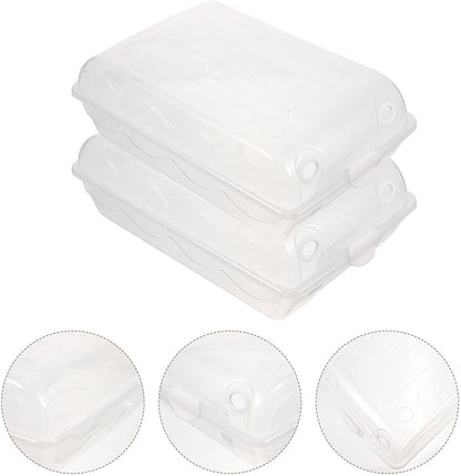 Thickened Plastic Shoe Storage Box 2pcs Large Dustproof Shoe Organizer Lid for Men and Women Stackable Space-saving for Closet and Entryway Style