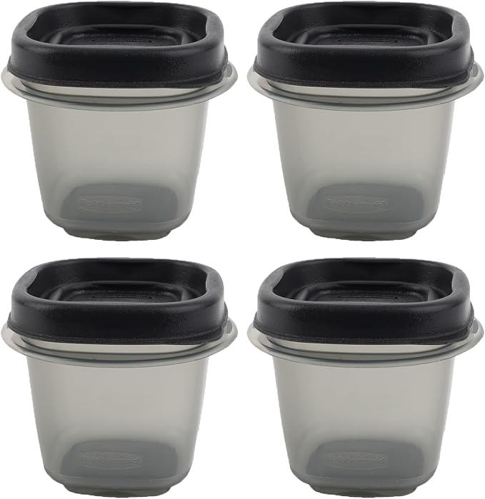 Bundle Food Storage Container Set, Easy Find Lids with Chalk Pen And Chalk Labels (Silver, Half Cup Pack of 4)