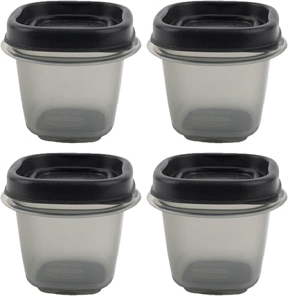 Bundle Food Storage Container Set, Easy Find Lids with Chalk Pen And Chalk Labels (Silver, Half Cup Pack of 4)