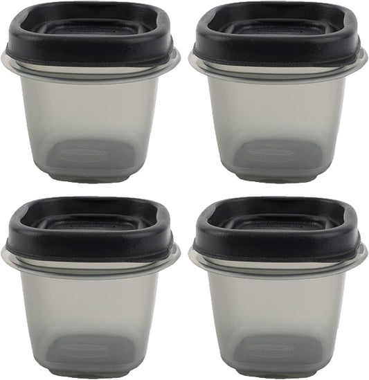 Bundle Food Storage Container Set, Easy Find Lids with Chalk Pen And Chalk Labels (Silver, Half Cup Pack of 4)