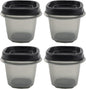 Bundle Food Storage Container Set, Easy Find Lids with Chalk Pen And Chalk Labels (Silver, Half Cup Pack of 4)