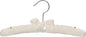 Kids Ivory Satin Padded Top Hanger in 12" Length X 1" Thick with Chrome Hardware, Box of 48