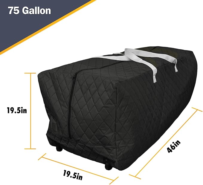 Simple Living Solutions 75 Gallon Rolling Storage Bag with Wheels, Heavy Duty Quilted Extra Large Moving & Storage Tote, Collapsible Zippered Storage Bag for Clothes, Bedding & Holiday Decor