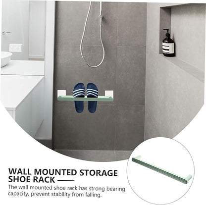 Amosfun Wall-mounted Telescopic Shoe Rack Bathroom Slipper Holder Sturdy Space-saving Design for Easy Installation and Organization Your Home