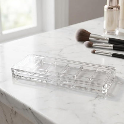 Lurrose Empty Lipstick Palette DLY Makeup Box for Women Portable Eyeshadow Pan Powder Blush Palette Dispensing Storage Boxes Transparent Highlighters Container