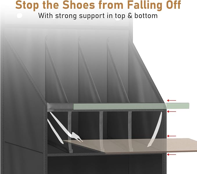 MISSLO 24 Large Pockets + 17 Deep Pockets Over the Door Shoe Organizer Hanging Rack for Door Closet Shoe Holder