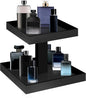 YAGELI Black Perfume Organizer for Men, 2 Tier Acrylic Cologne Rack Stand, Rectangular Vanity Storage for Bathroom and Bedroom Countertops, Holds Bottles Up to 6.5 Inches Tall