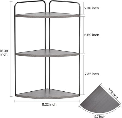 Forest Angle Bathroom Counter Organizer,Countertop Organizer,Vanity Organizers,Bathroom Storage,Bathroom Sink Caddy,Counter Shelf,Corner Counter,Corner Shelves(Black-Grey)