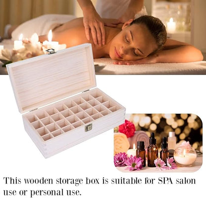 Essential Oil Storage Box Wooden Essential Oils Display Organizer 32 Slots Stand Holder for 5 to 15 ml Bottles Nail Polish Collectionl Bottles Nail Polish Collection.