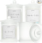 LITIVY 4 Pack Bathroom Organizers and Storage - 16 Oz Glass Qtip Holder & Cotton Pad Dispenser with Lid, Apothecary Jars for Home, Room Decor, Kitchen Organizer (Frosted White)