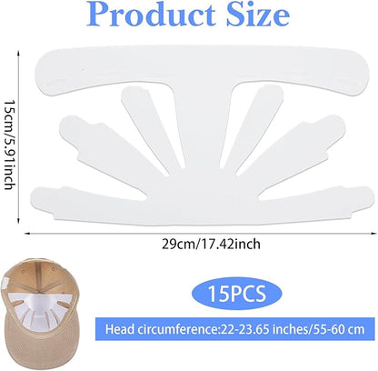 15pcs Baseball Cap Inserts for Shape, Hat Insert to Keep Shape, Universal Hats Inserts to Keep Shapes for Fitted Caps Ball Sports Caps and Home Store Display Stand White