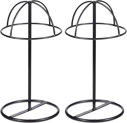 uxcell Metal Hat Display Stand 2 Pack Tabletop Hat and Wig Rack Holder Freestanding for Baseball Cap, Fedora Hat, Cowboy Hat - Black, 12 Inch