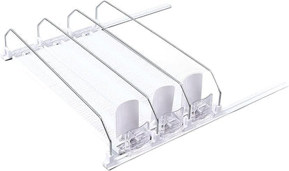 Adjustable 38cm Fridge Drink Dispenser with Self Pushing Mechanism, Soda Can Organizer for Effortless Beverage Access in Refrigerators (3Pcs)