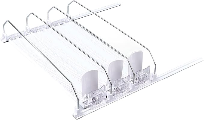 Zyyini Drink Organizer for Fridge, 38cm Fridge Drink Dispenser, Adjustable Refrigerator Self Pushing Soda Can Dispenser, Each Slot Holds up to 6 Cans (3Pcs)