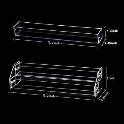 Acrylic Organizer Storage Case Brochure Display Holders for Essential Oil Cosmetic Dropper Bottle Condiment Nail Polish Paint Rack Shelves Fair Gifts Samples Showing Stand 2 Sets 2 Tiers Clear Plastic