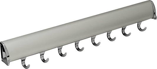 Belt Rack TAG Synergy Elite Collection (Matt Aluminum with Chrome, 8 Hook, 17 15/16")
