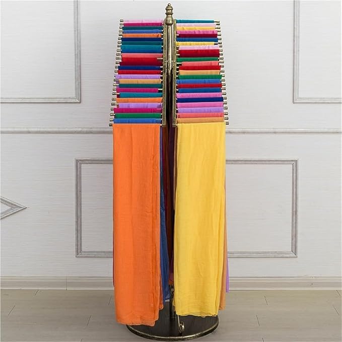 Freestanding Scarf Hanger, Metal Fabric Display Rack, Multifunctional Swatch Display Stand for Shawl and Silk Scarf, Space-Saving Hijab Stand for Home, Clothing Store(White)