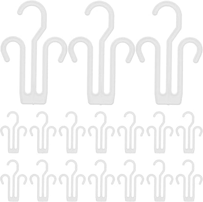 UKCOCO 20pcs White Plastic Slipper Drying Rack Hooks, Hanging Shoe Organizer for Closet and Entryway, Sturdy Shoe Hanger Rack for Home and Retail Display
